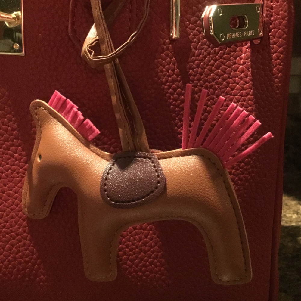 Brown and Pink Women's Pony Charm
